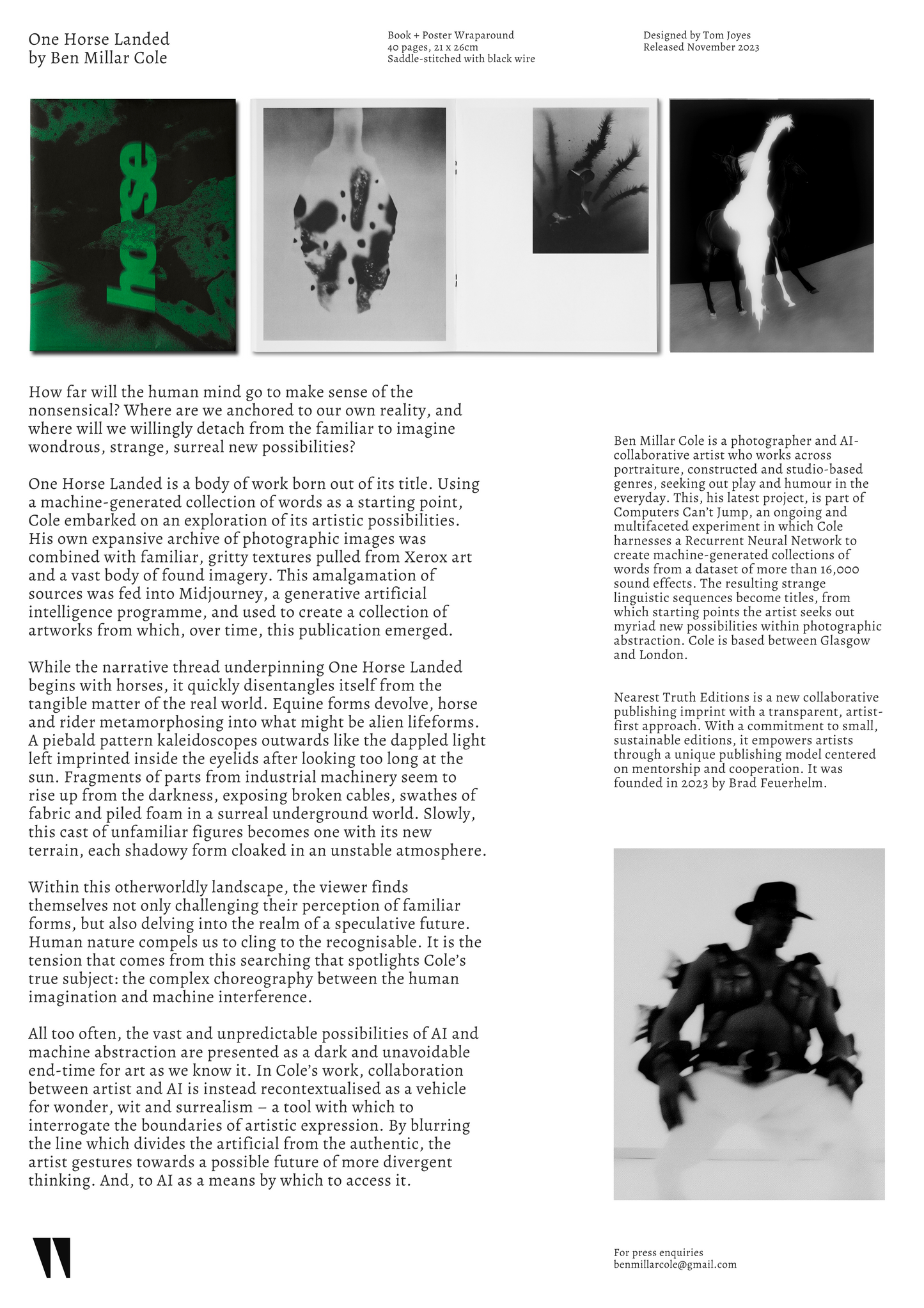 One Horse Landed Photobook + Wraparound Poster